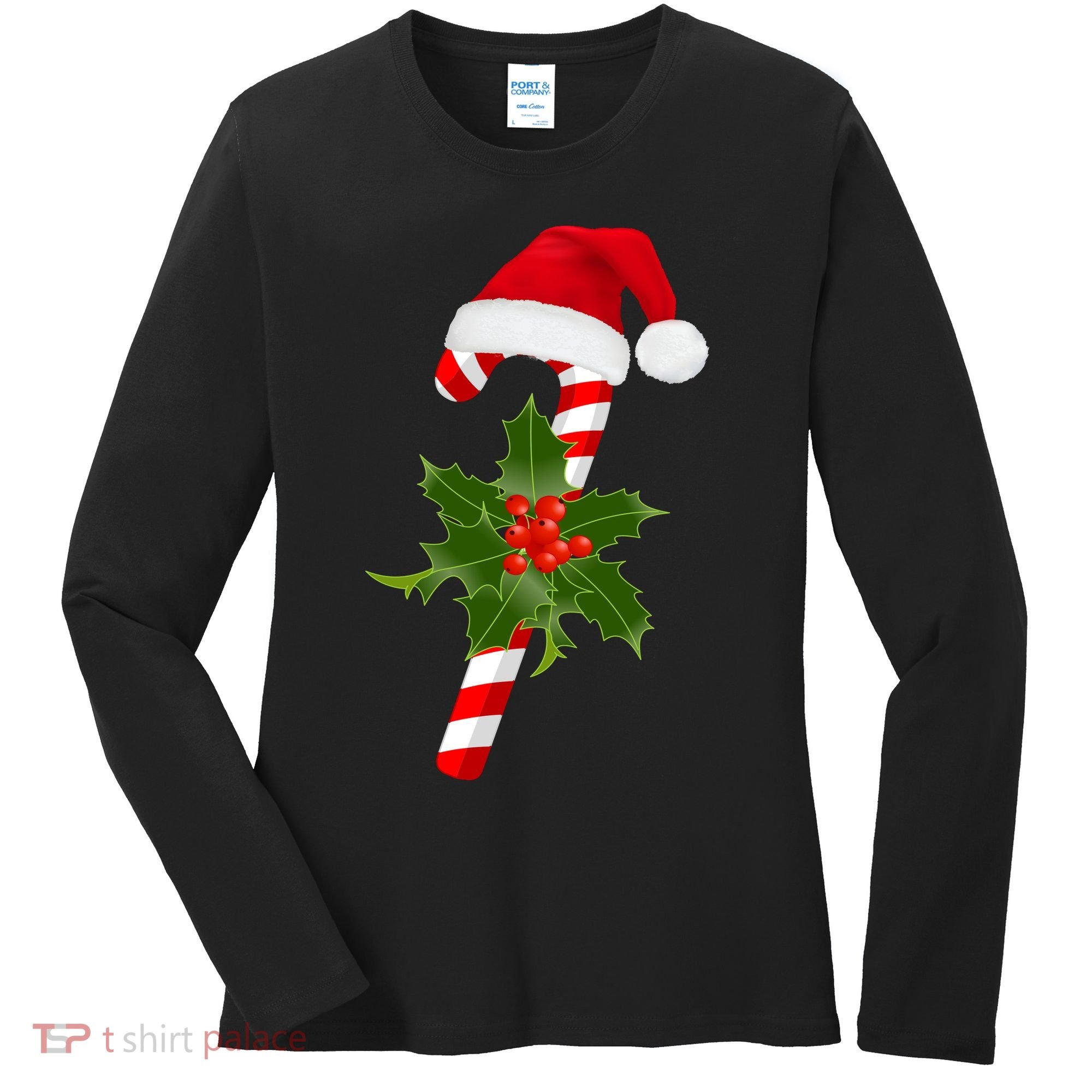 Christmas Jolly Candy Cane Women's Long Sleeve Shirt