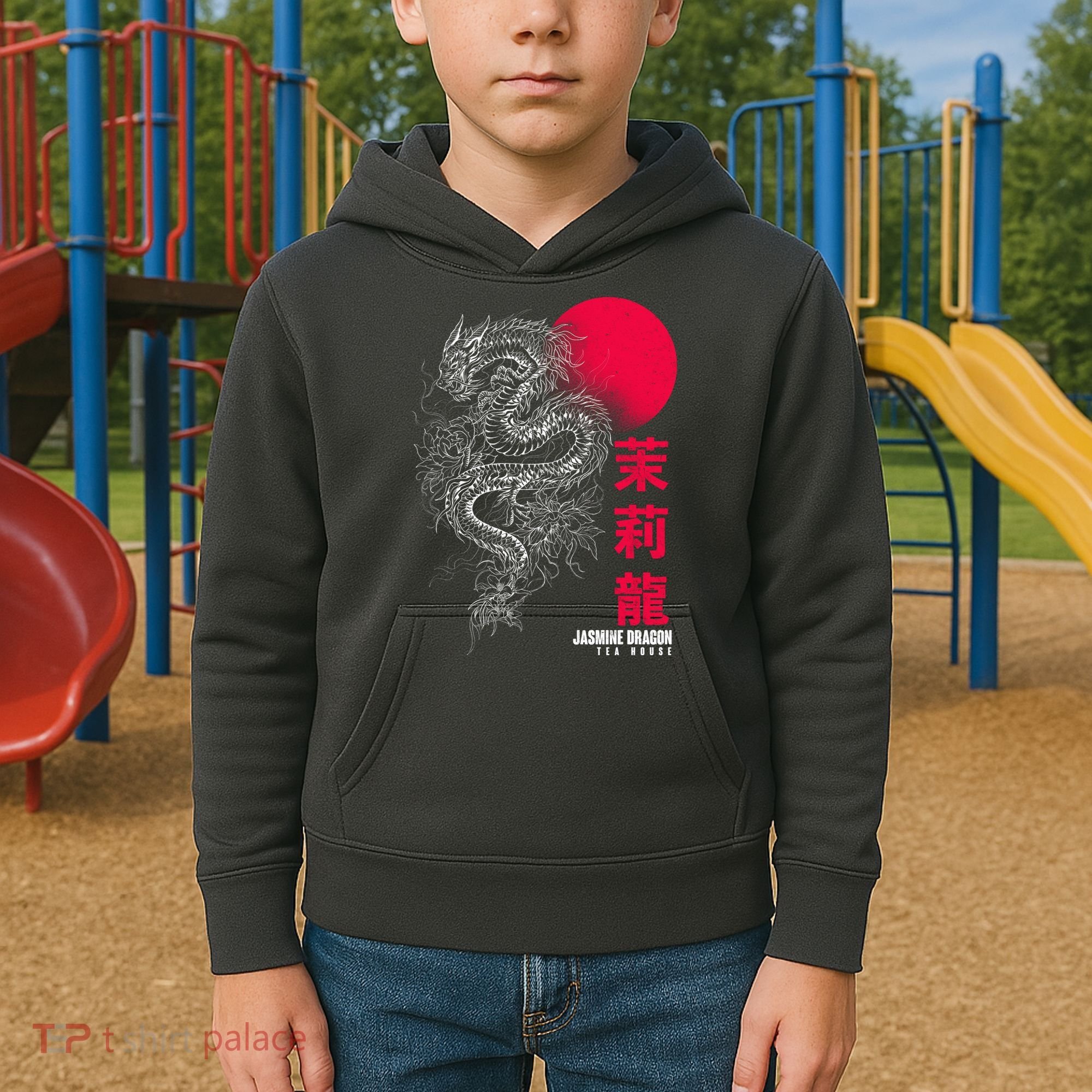Cool Jasmine Dragon Tea House Kids Hoodie