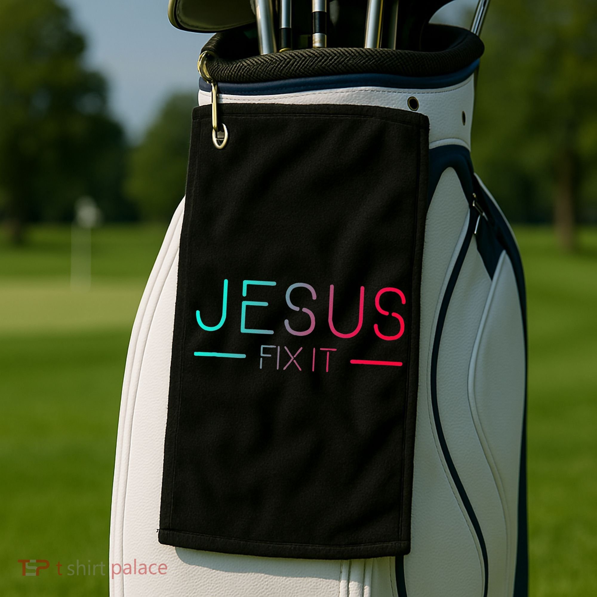 Christian Jesus Fix It Faith Filled Golf Towel