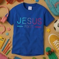 Christian Jesus Fix It Faith Filled Kids T-Shirt thumb 3