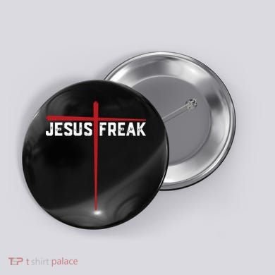 Christian Jesus Freak Red Cross Button