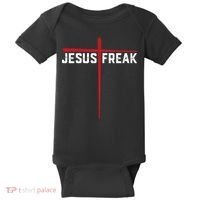 Christian Jesus Freak Red Cross Baby Bodysuit thumb 0