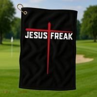 Christian Jesus Freak Red Cross Golf Towel thumb 1