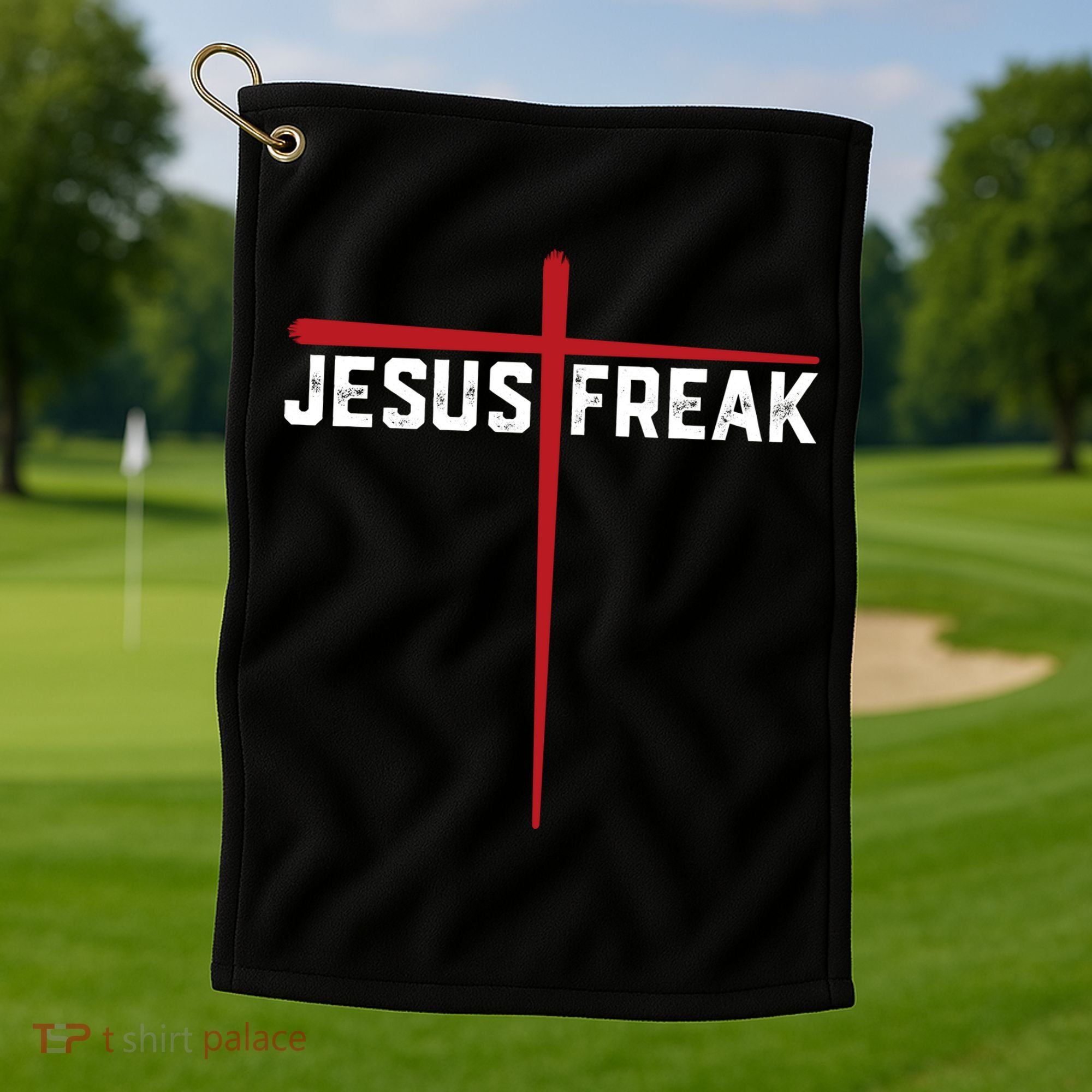 Christian Jesus Freak Red Cross Golf Towel