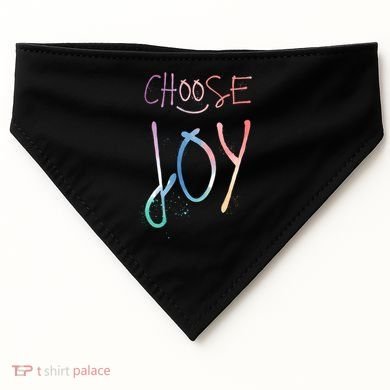 Choose Joy Gift Happy Motivational Gift USA-Made Doggie Bandana