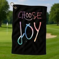 Choose Joy Gift Happy Motivational Gift Golf Towel thumb 1