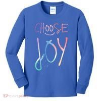 Choose Joy Gift Happy Motivational Gift Kids Long Sleeve Shirt thumb 0