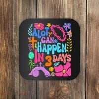 Christian Jesus God Boho Floral A Lot Can Happen In 3 Days Coaster thumb 0