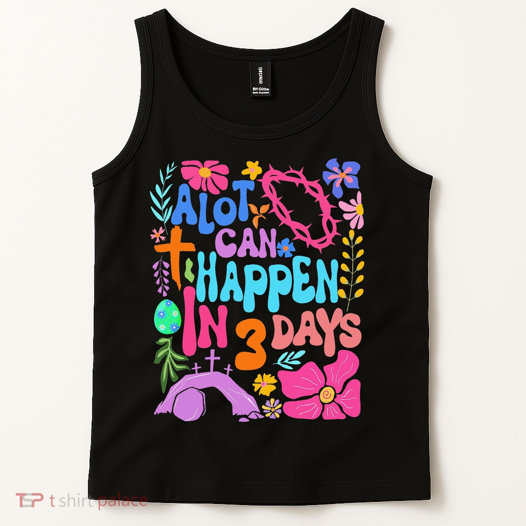 Christian Jesus God Boho Floral A Lot Can Happen In 3 Days Tank Top