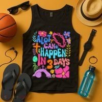 Christian Jesus God Boho Floral A Lot Can Happen In 3 Days Tank Top thumb 4
