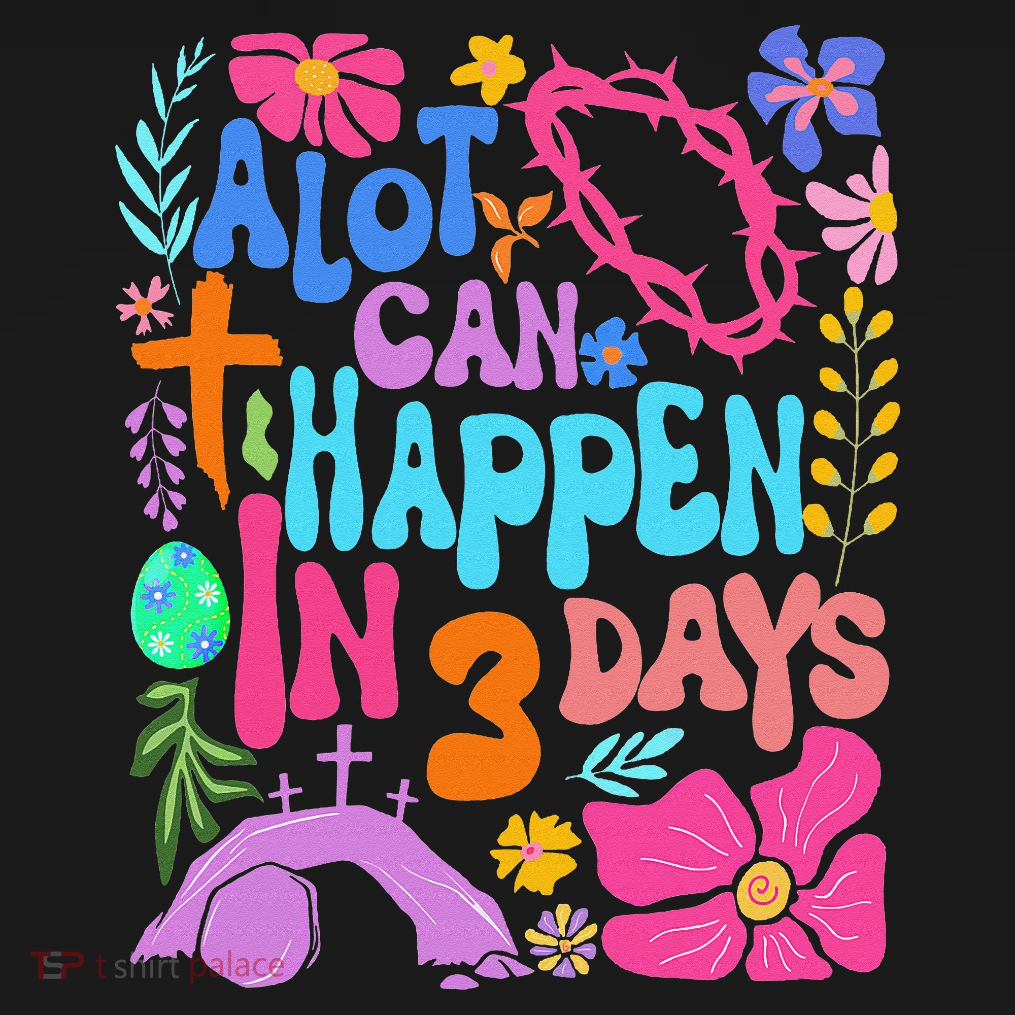 Christian Jesus God Boho Floral A Lot Can Happen In 3 Days Kids Hoodie