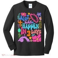 Christian Jesus God Boho Floral A Lot Can Happen In 3 Days Kids Long Sleeve Shirt thumb 0