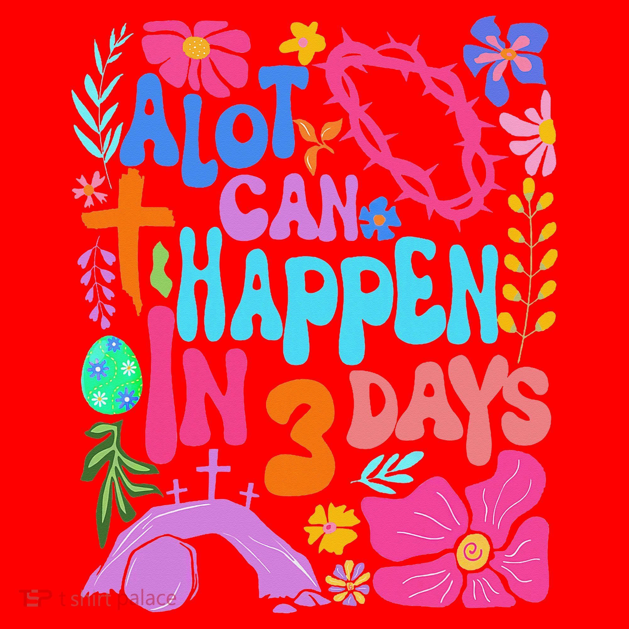 Christian Jesus God Boho Floral A Lot Can Happen In 3 Days Santa Hat
