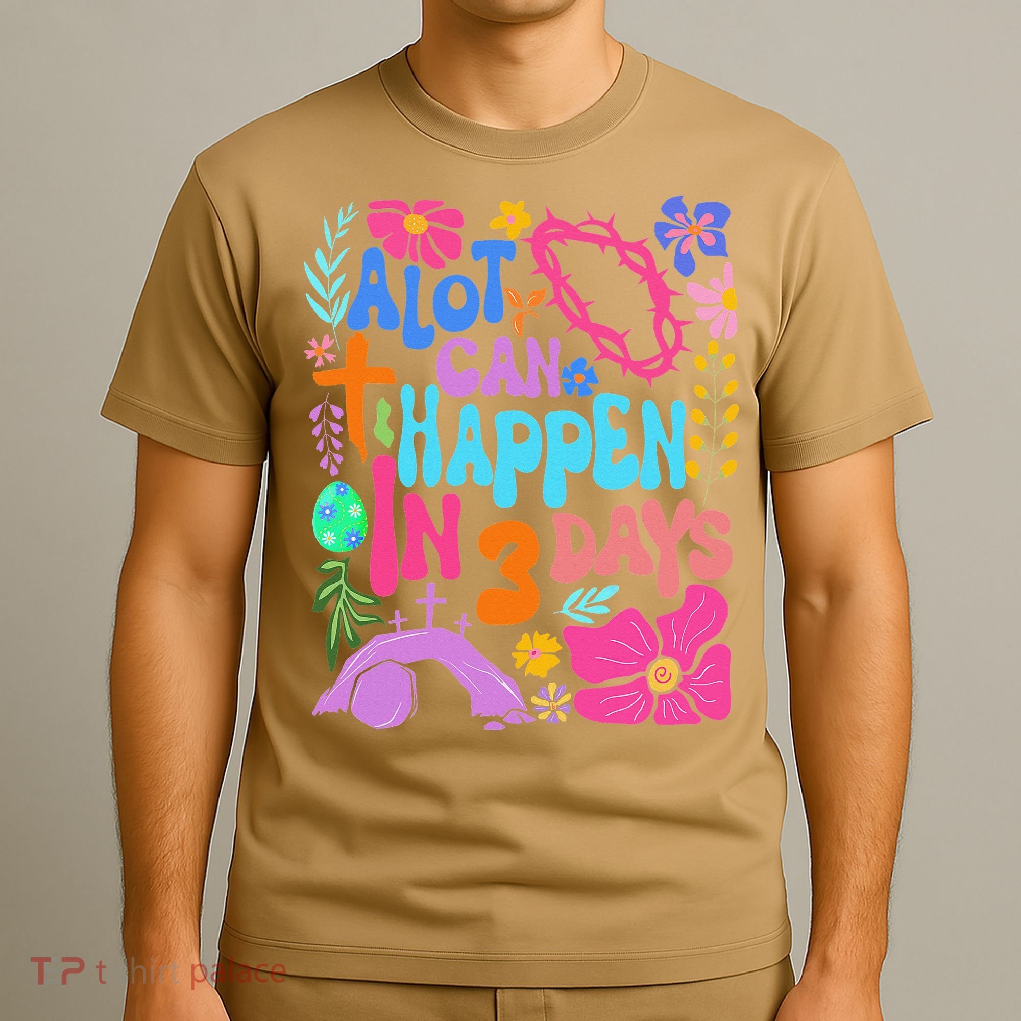 Christian Jesus God Boho Floral A Lot Can Happen In 3 Days T-Shirt