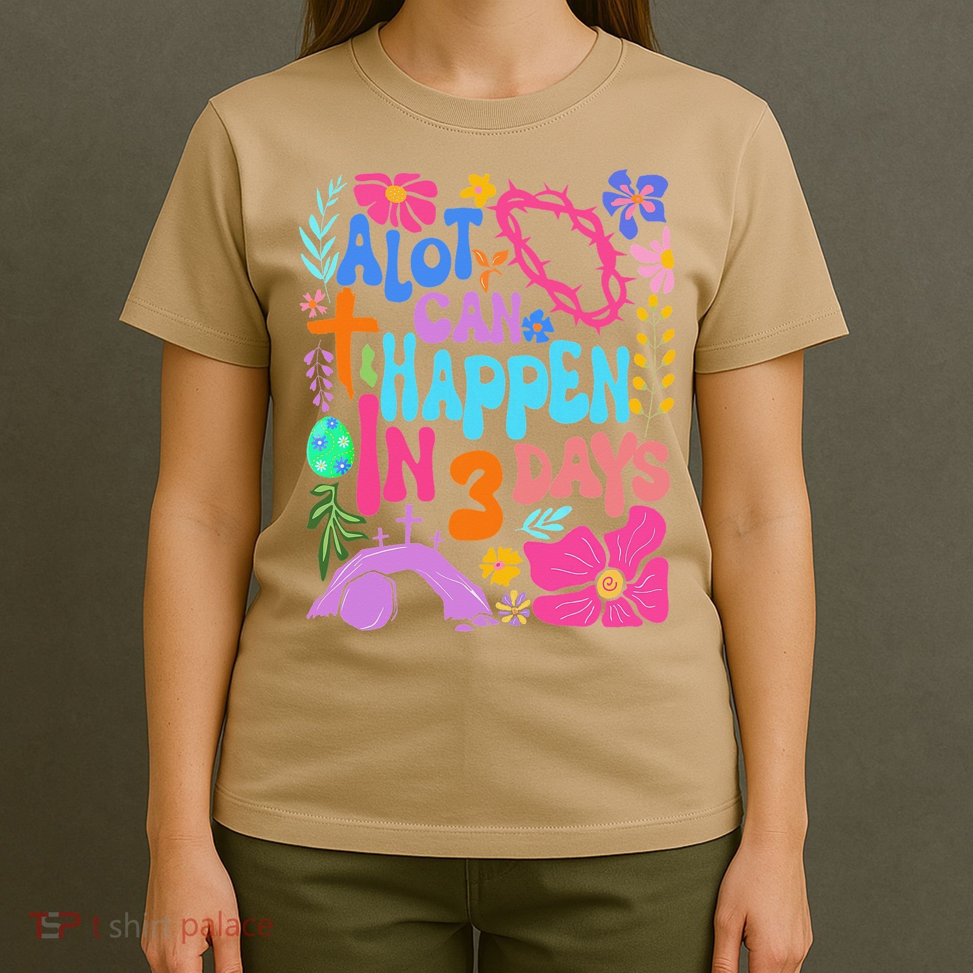 Christian Jesus God Boho Floral A Lot Can Happen In 3 Days T-Shirt