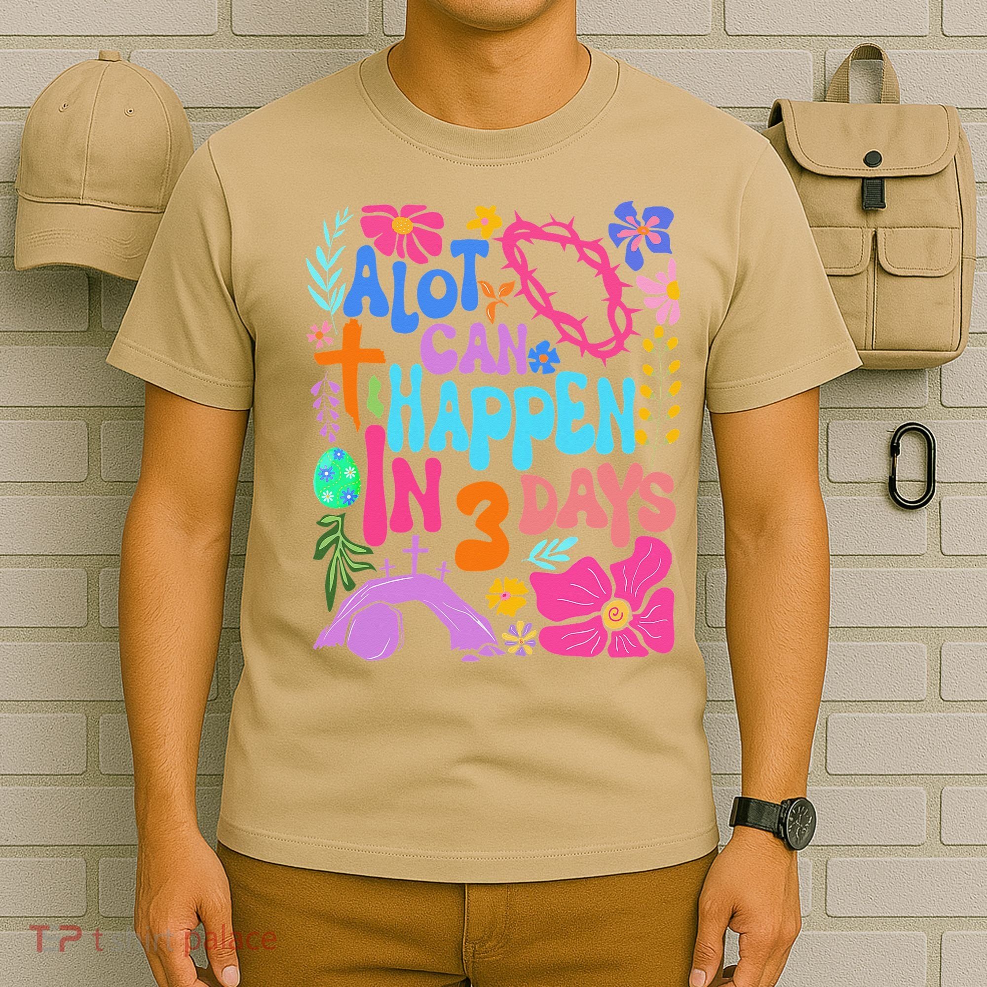 Christian Jesus God Boho Floral A Lot Can Happen In 3 Days T-Shirt