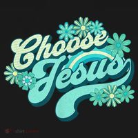 Choose Jesus Groovy Flowers Christian Retro Love Peace Cute Apron thumb 3