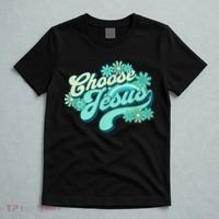Choose Jesus Groovy Flowers Christian Retro Love Peace Cute T-Shirt thumb 5