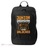 Cute Junior Groomsman Gaming Wedding Party Jr Gift City Backpack thumb 0