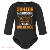 Cute Junior Groomsman Gaming Wedding Party Jr Gift Baby Long Sleeve Bodysuit thumb 0