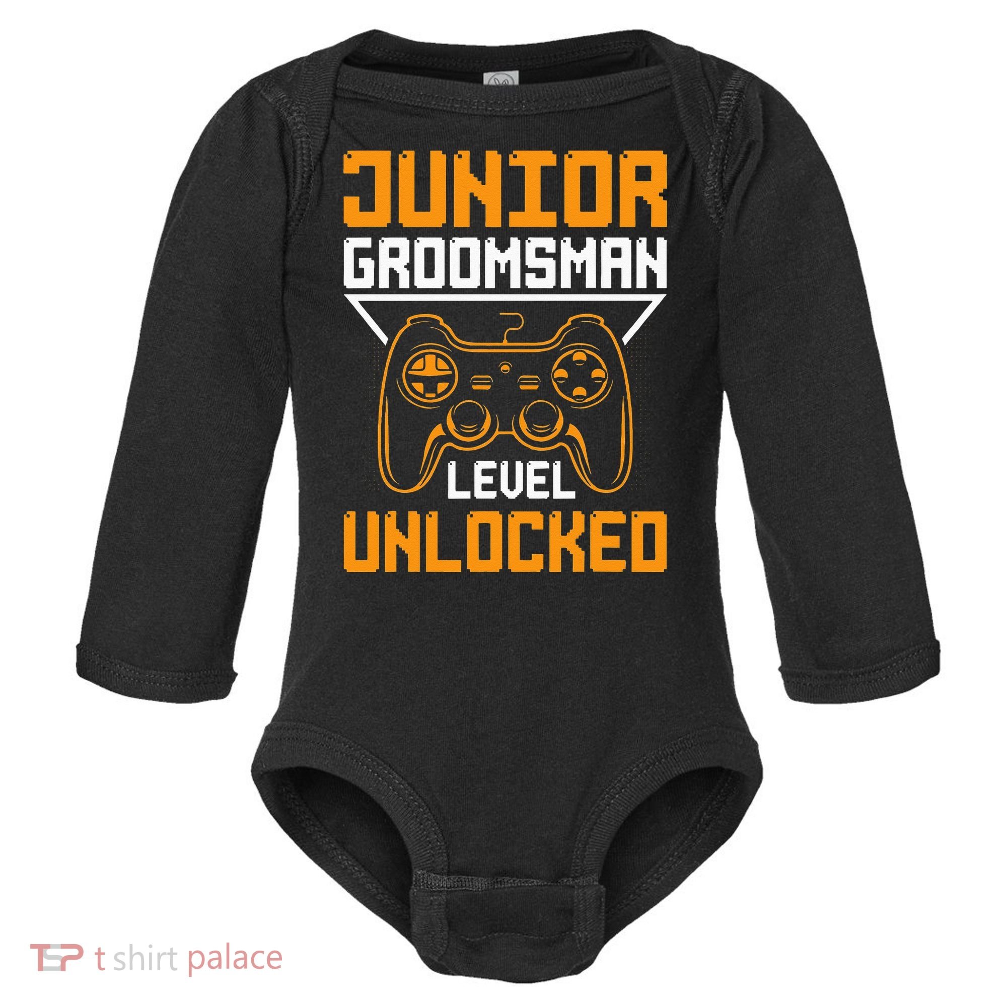 Cute Junior Groomsman Gaming Wedding Party Jr Gift Baby Long Sleeve Bodysuit