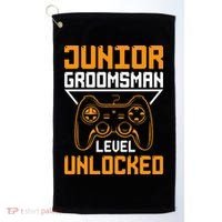 Cute Junior Groomsman Gaming Wedding Party Jr Gift Golf Towel thumb 0