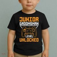 Cute Junior Groomsman Gaming Wedding Party Jr Gift Toddler T-Shirt thumb 2