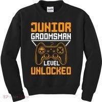 Cute Junior Groomsman Gaming Wedding Party Jr Gift Kids Sweatshirt thumb 0