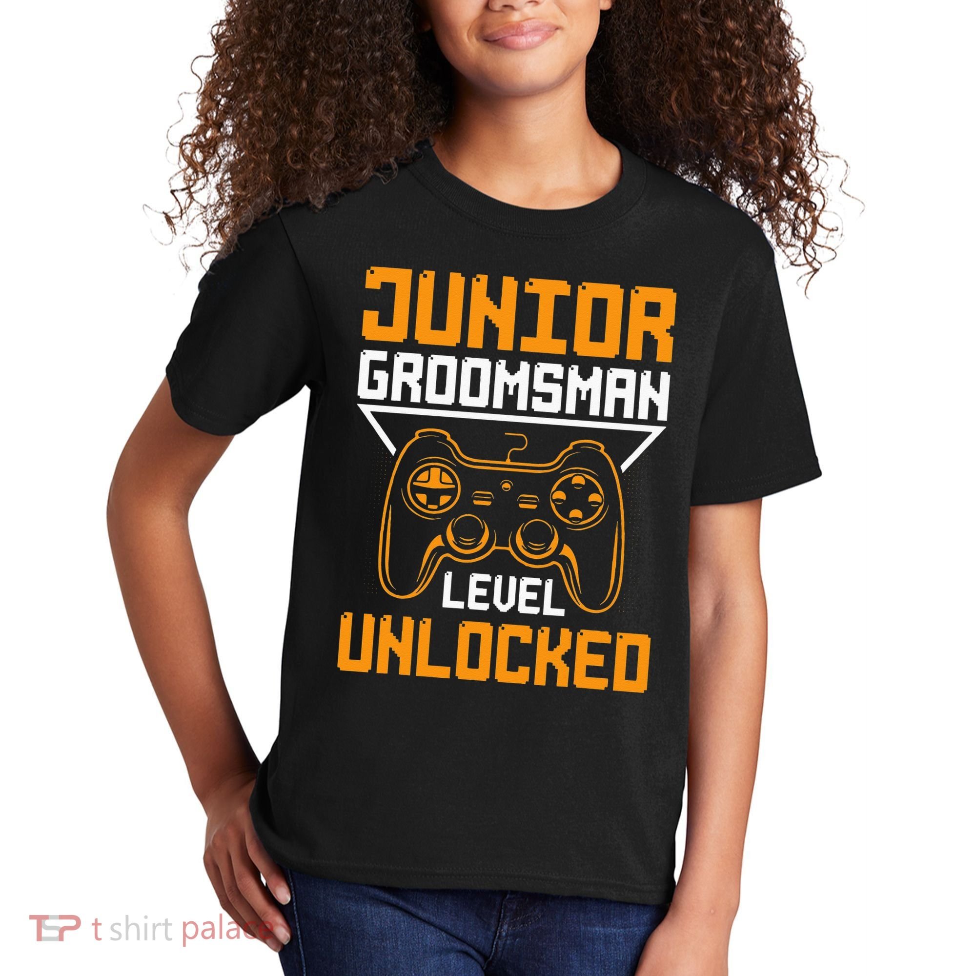Cute Junior Groomsman Gaming Wedding Party Jr Gift Kids T-Shirt