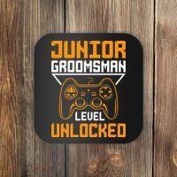 Cute Junior Groomsman Gaming Wedding Party Jr Gift Coaster thumb 0