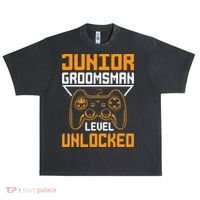 Cute Junior Groomsman Gaming Wedding Party Jr Gift Urban Oversized Heavyweight T-Shirt thumb 0