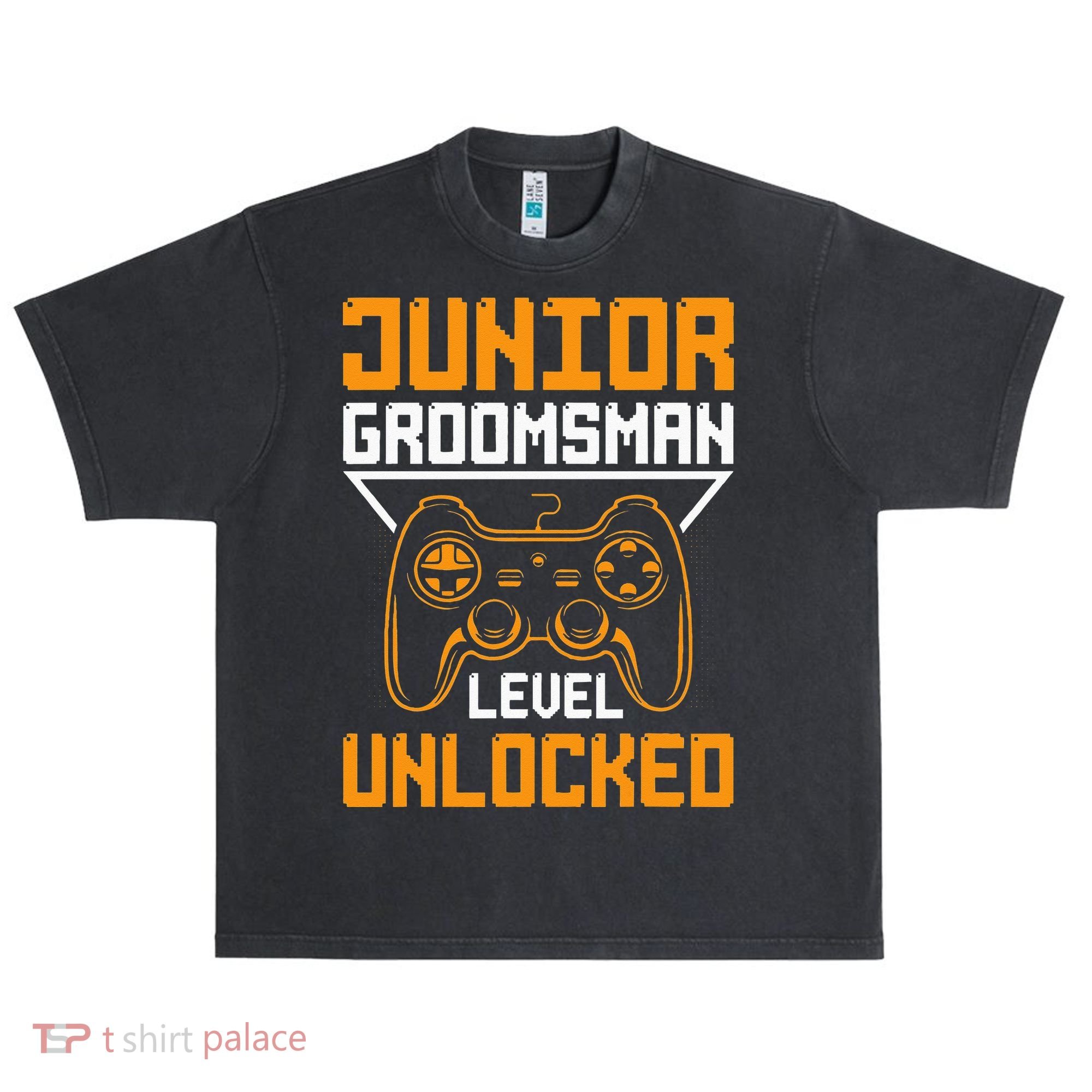 Cute Junior Groomsman Gaming Wedding Party Jr Gift Urban Oversized Heavyweight T-Shirt