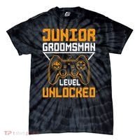 Cute Junior Groomsman Gaming Wedding Party Jr Gift Tie-Dye T-Shirt thumb 0