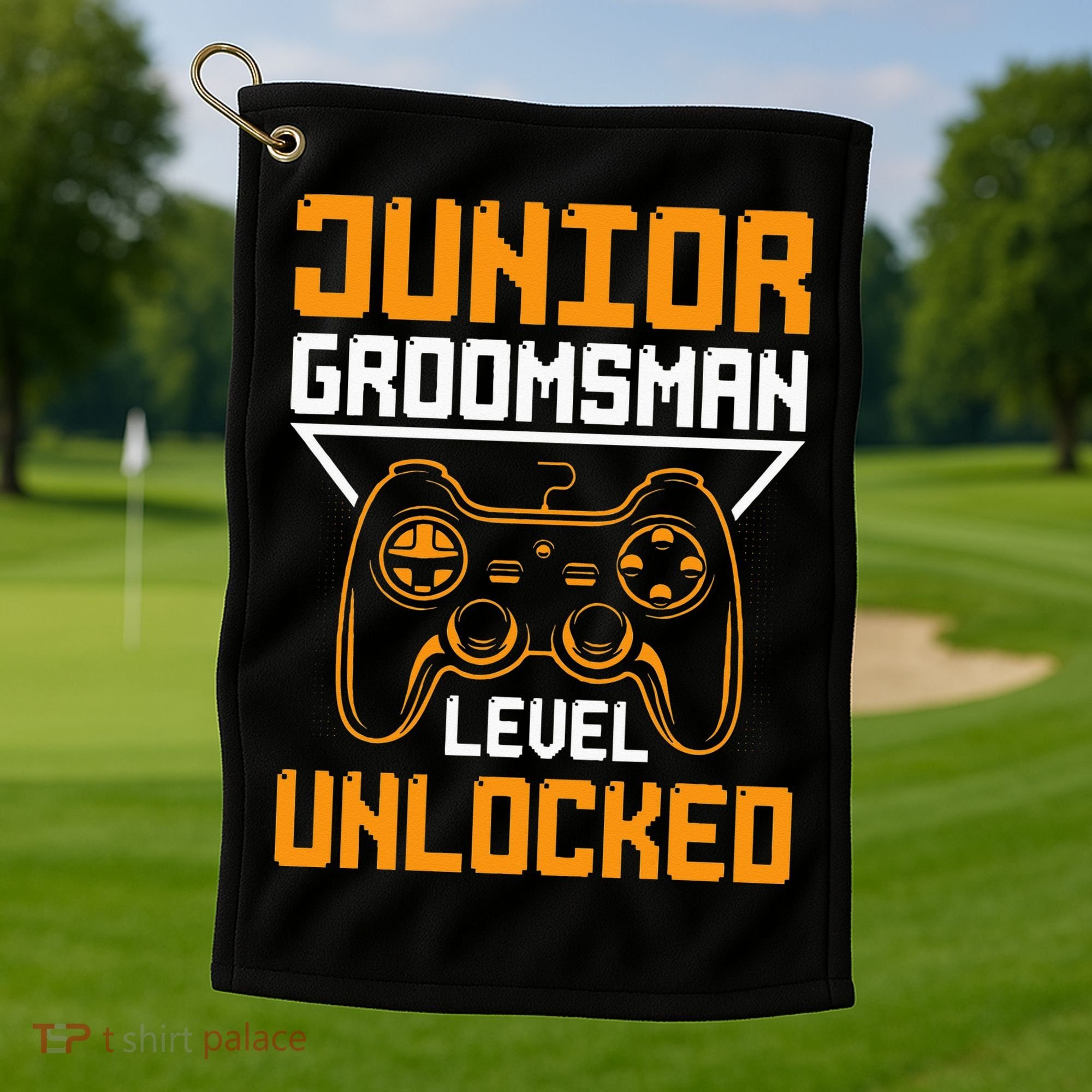 Cute Junior Groomsman Gaming Wedding Party Jr Gift Golf Towel