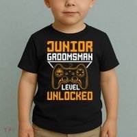 Cute Junior Groomsman Gaming Wedding Party Jr Gift Toddler T-Shirt thumb 2
