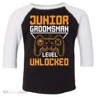 Cute Junior Groomsman Gaming Wedding Party Jr Gift Toddler Fine Jersey T-Shirt thumb 0