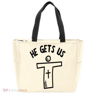 Christian JESUS HE GETS US Tote Bag