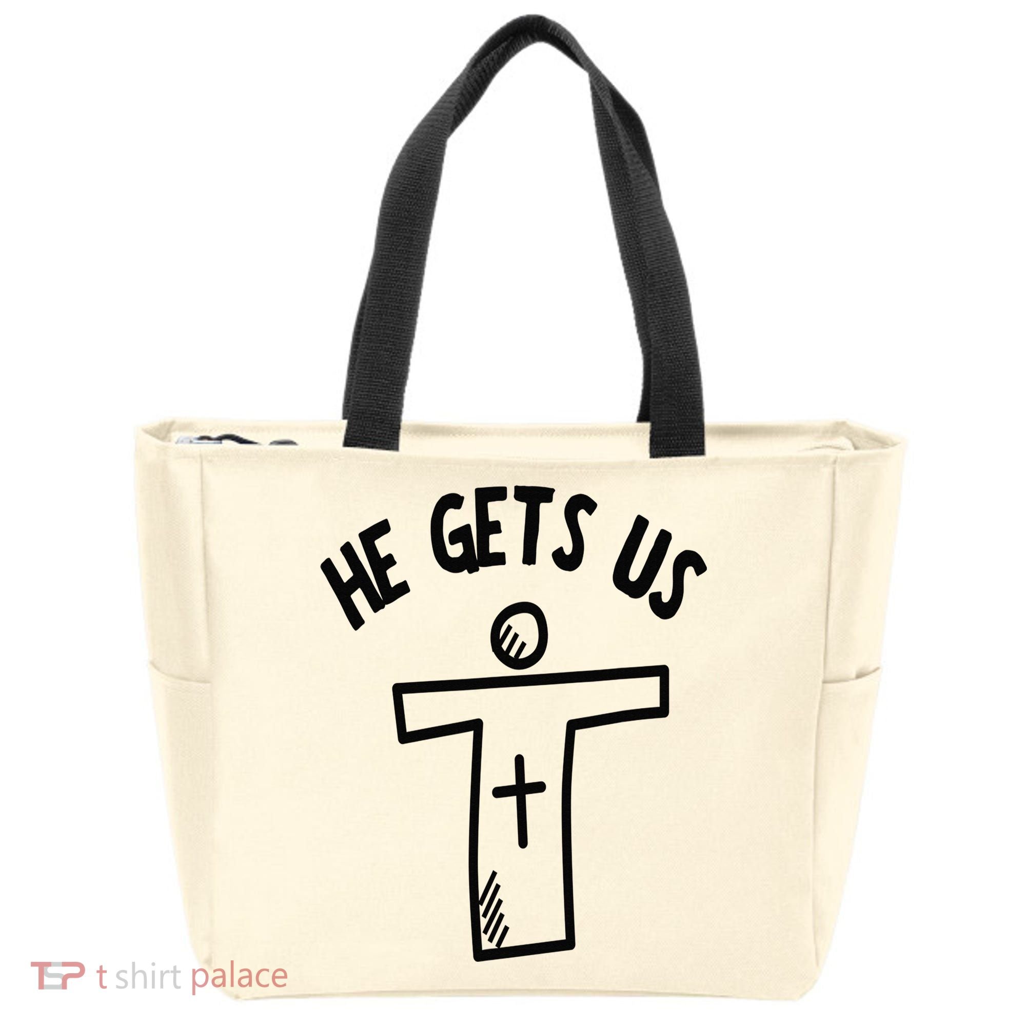Christian JESUS HE GETS US Tote Bag