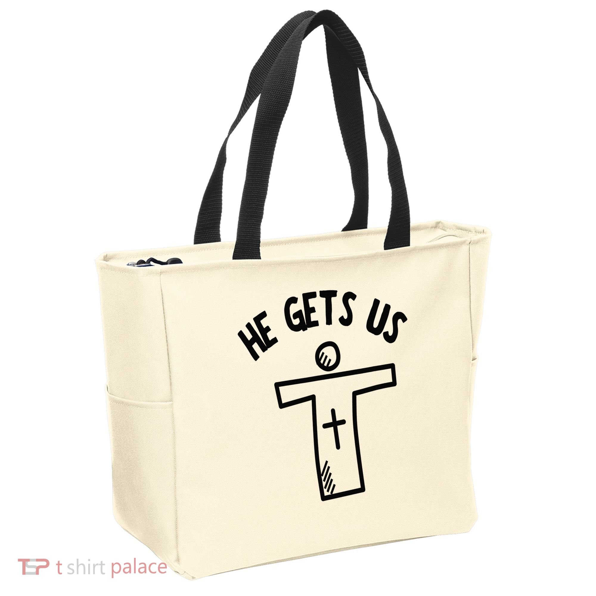 Christian JESUS HE GETS US Tote Bag