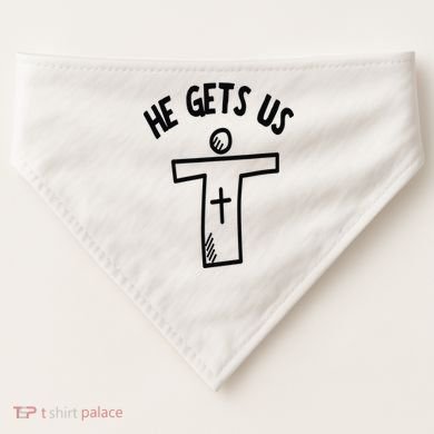 Christian JESUS HE GETS US USA-Made Doggie Bandana
