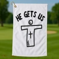 Christian JESUS HE GETS US Golf Towel thumb 1