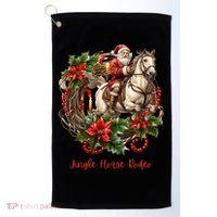 Christmas Jingle Horse Rodeo Winter Funny S Gift Golf Towel thumb 0