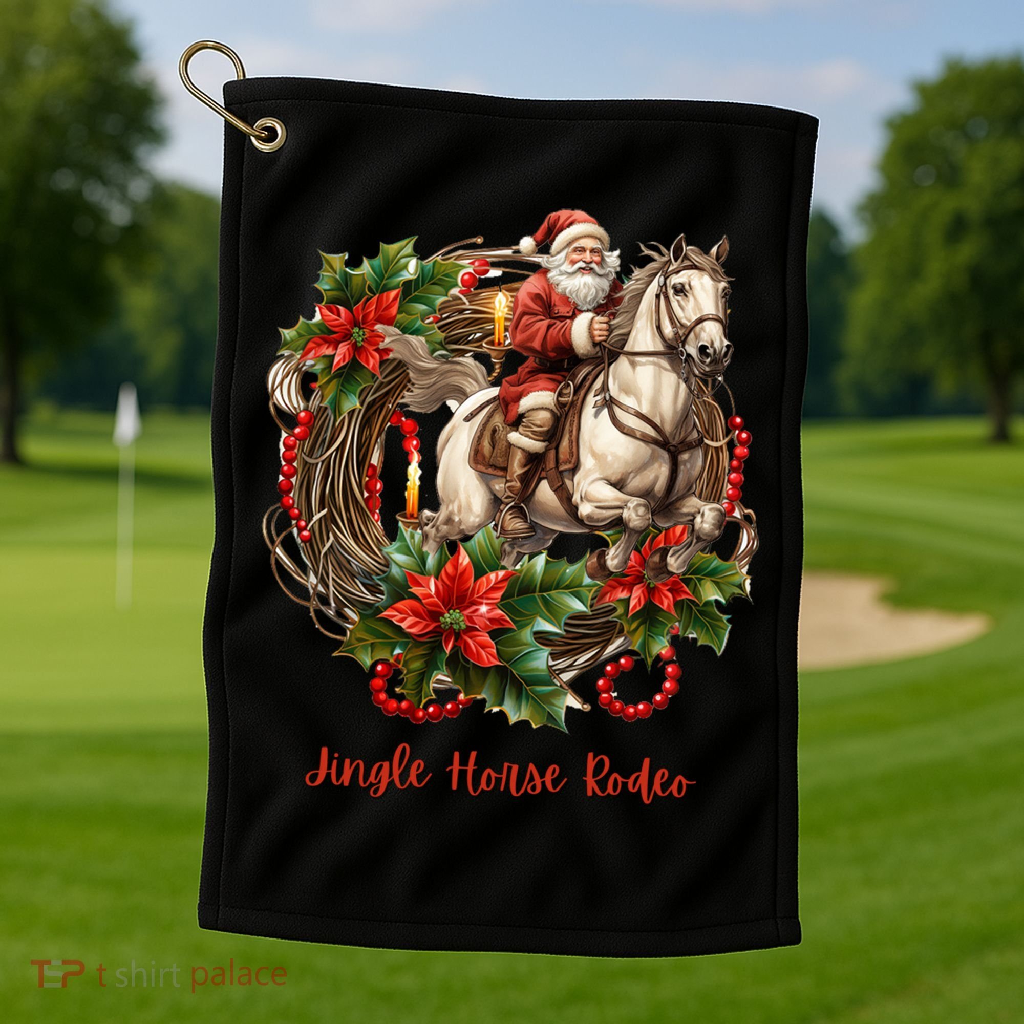 Christmas Jingle Horse Rodeo Winter Funny S Gift Golf Towel