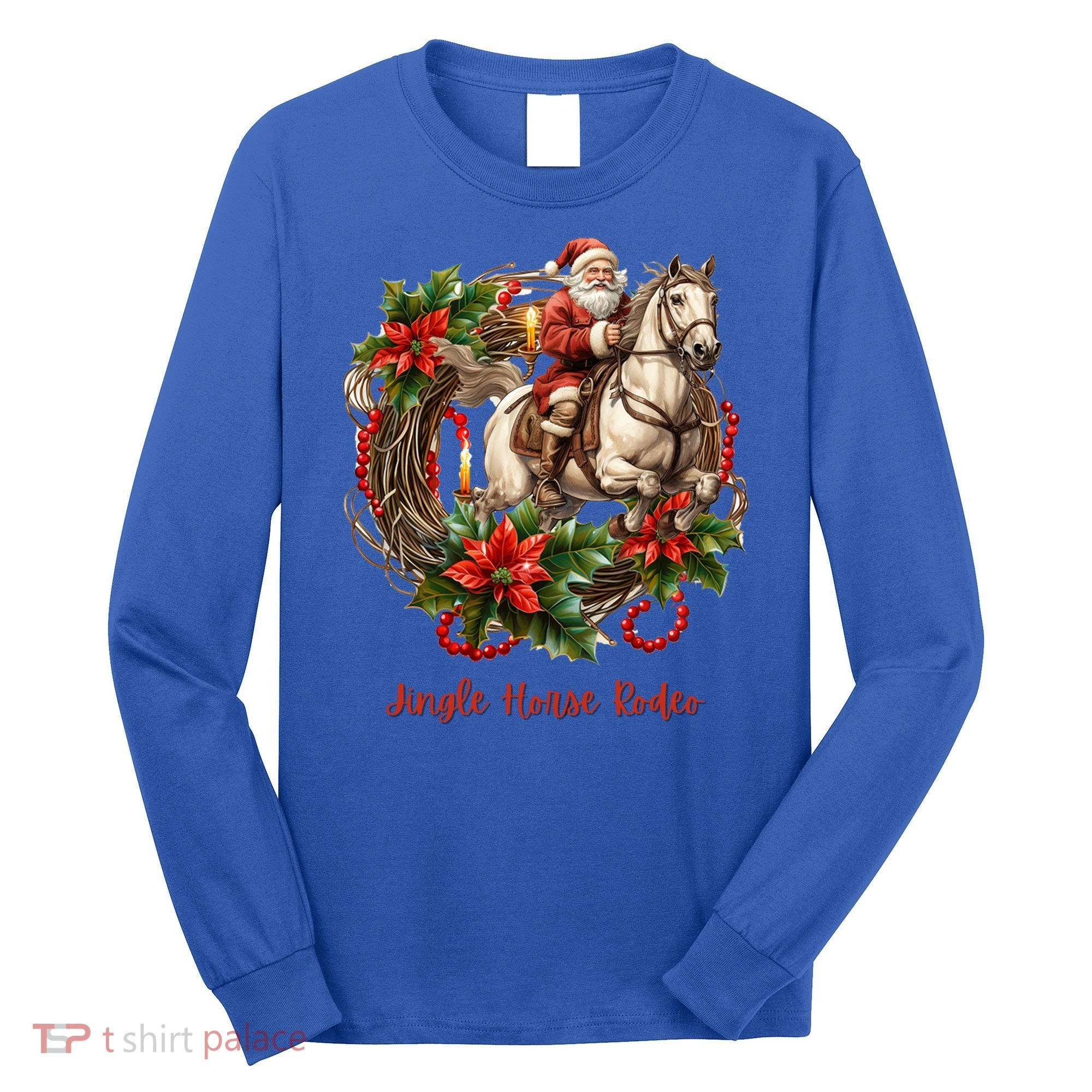 Christmas Jingle Horse Rodeo Winter Funny S Gift Long Sleeve Shirt
