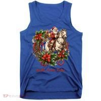 Christmas Jingle Horse Rodeo Winter Funny S Gift Tank Top thumb 0