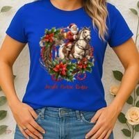 Christmas Jingle Horse Rodeo Winter Funny S Gift Women's T-Shirt thumb 2