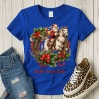 Christmas Jingle Horse Rodeo Winter Funny S Gift Women's T-Shirt thumb 3