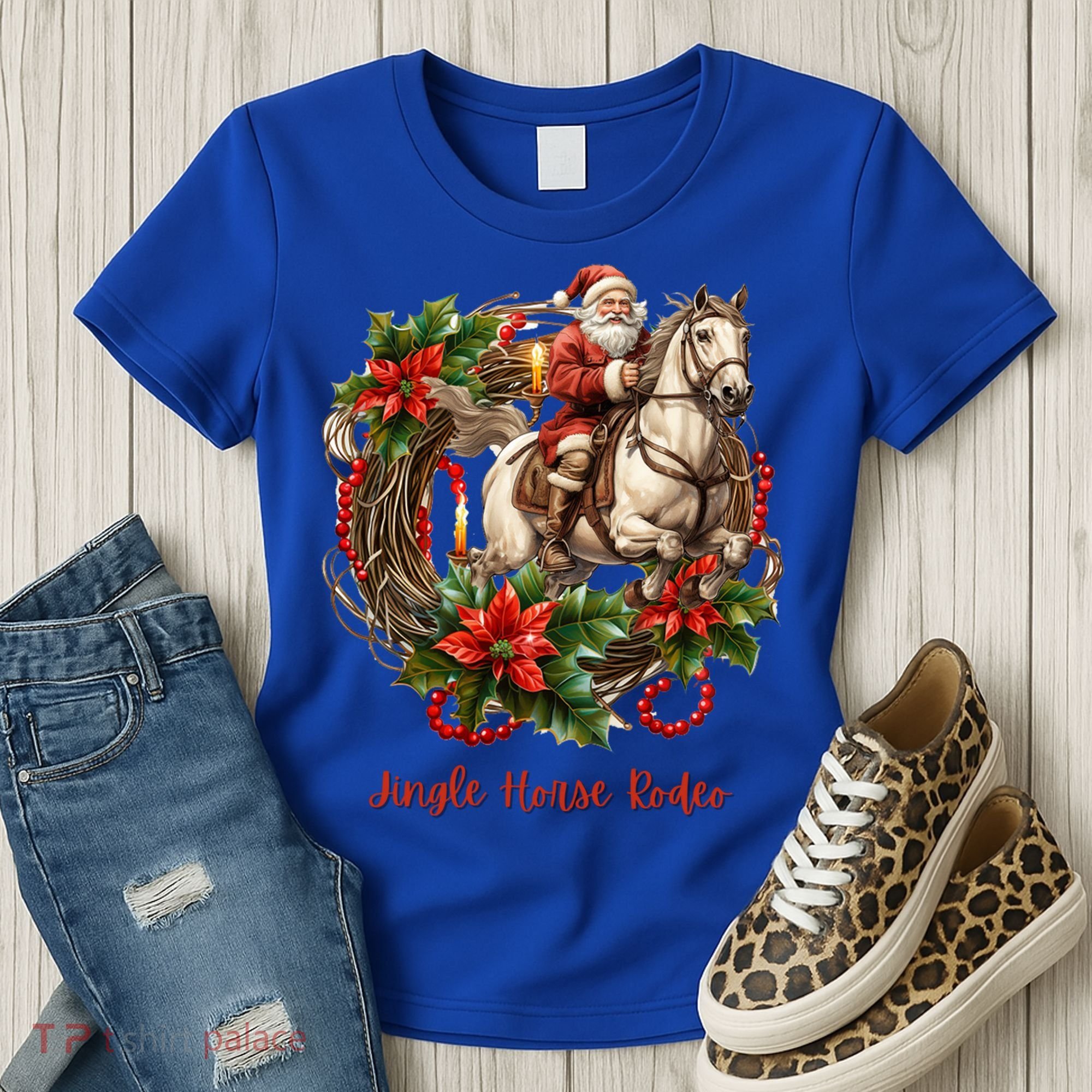 Christmas Jingle Horse Rodeo Winter Funny S Gift Women's T-Shirt