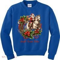 Christmas Jingle Horse Rodeo Winter Funny S Gift Kids Sweatshirt thumb 0