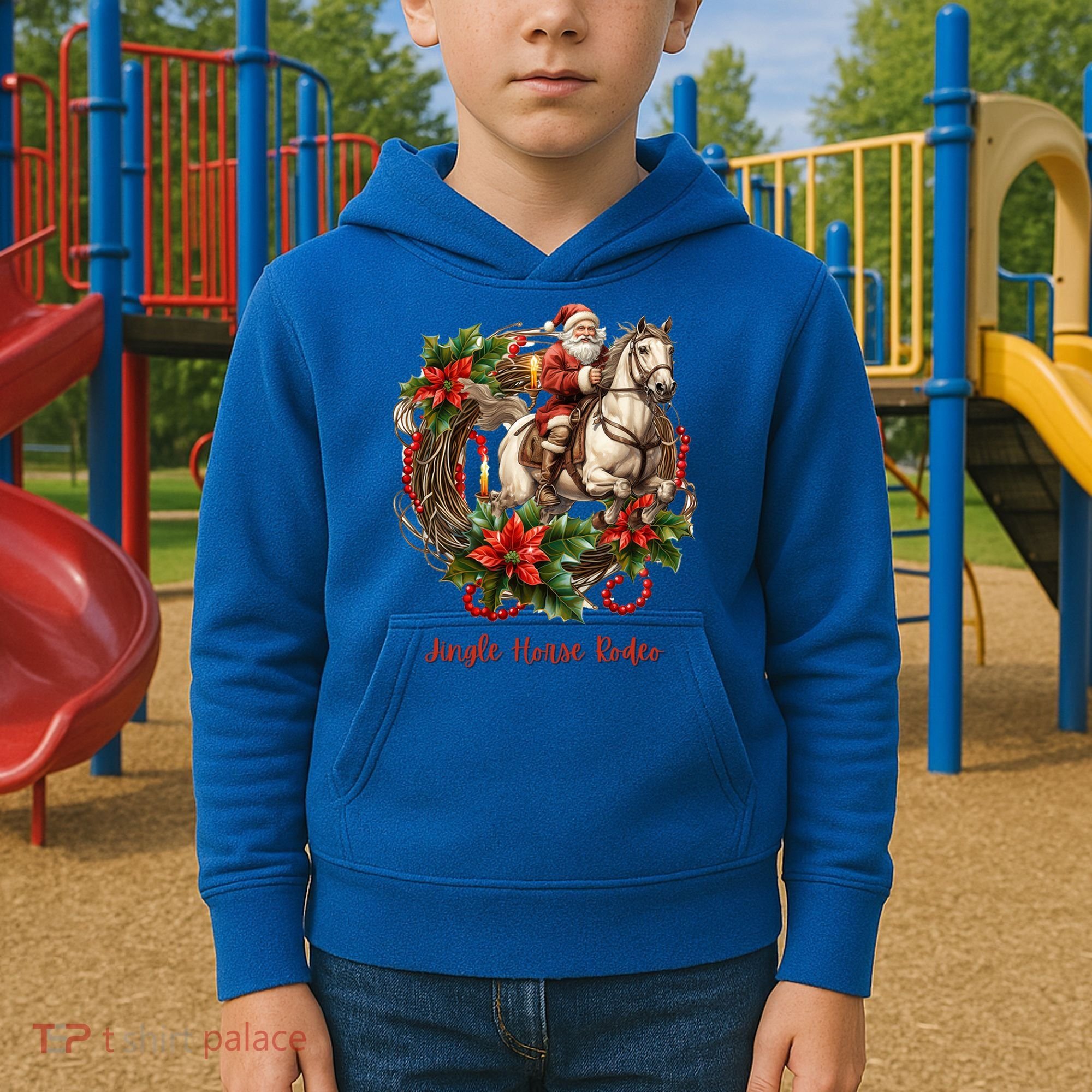 Christmas Jingle Horse Rodeo Winter Funny S Gift Kids Hoodie